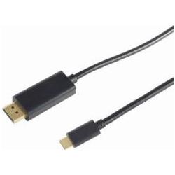 Thumbnail - NoName KAB USB C > Displayport Stecker (4K 60Hz) 1,8m schwarz (1.80 m, DisplayPort), Video Kabel