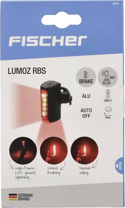 Productafbeelding Fischer Fiets LED oplaadbaar achterlicht PLUS TWIN STOP van aluminium, met bodemverlichting, automatische