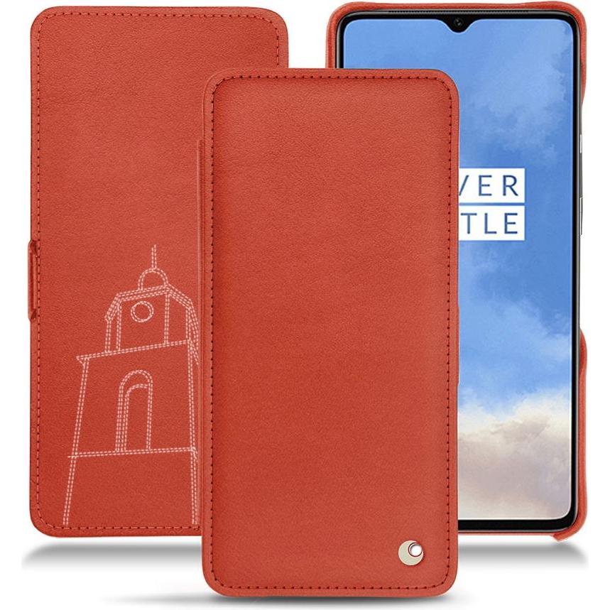 Noreve Lederschutzhülle horizontal (OnePlus 7T), Smartphone Hülle, Orange