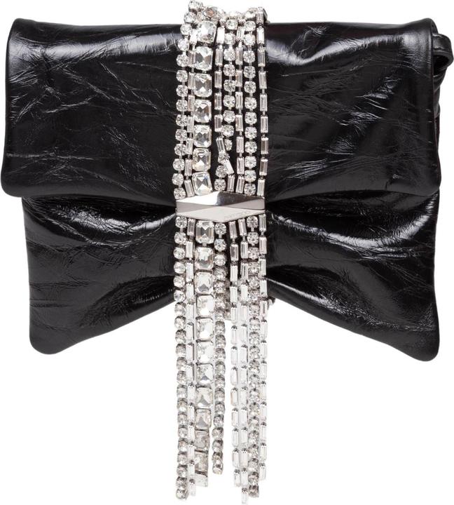 Image du produit Jimmy Choo zandra clutch bag in black metallic leather
