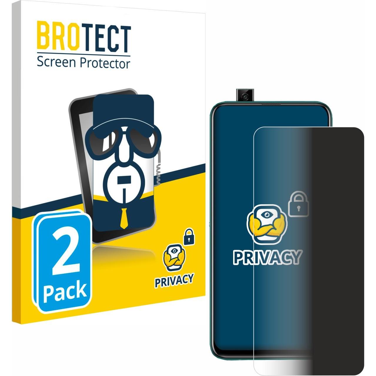 BROTECT Sichtschutzfolie Anti-Spy Privacy Folie Blaulicht-Schutz (2 Stück, Huawei P Smart Z), Smartphone Schutzfolie, Bl...