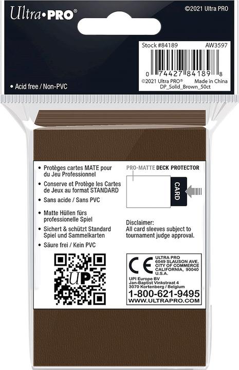 Produktbild Ultra Pro Brown PRO-Matte Standard
