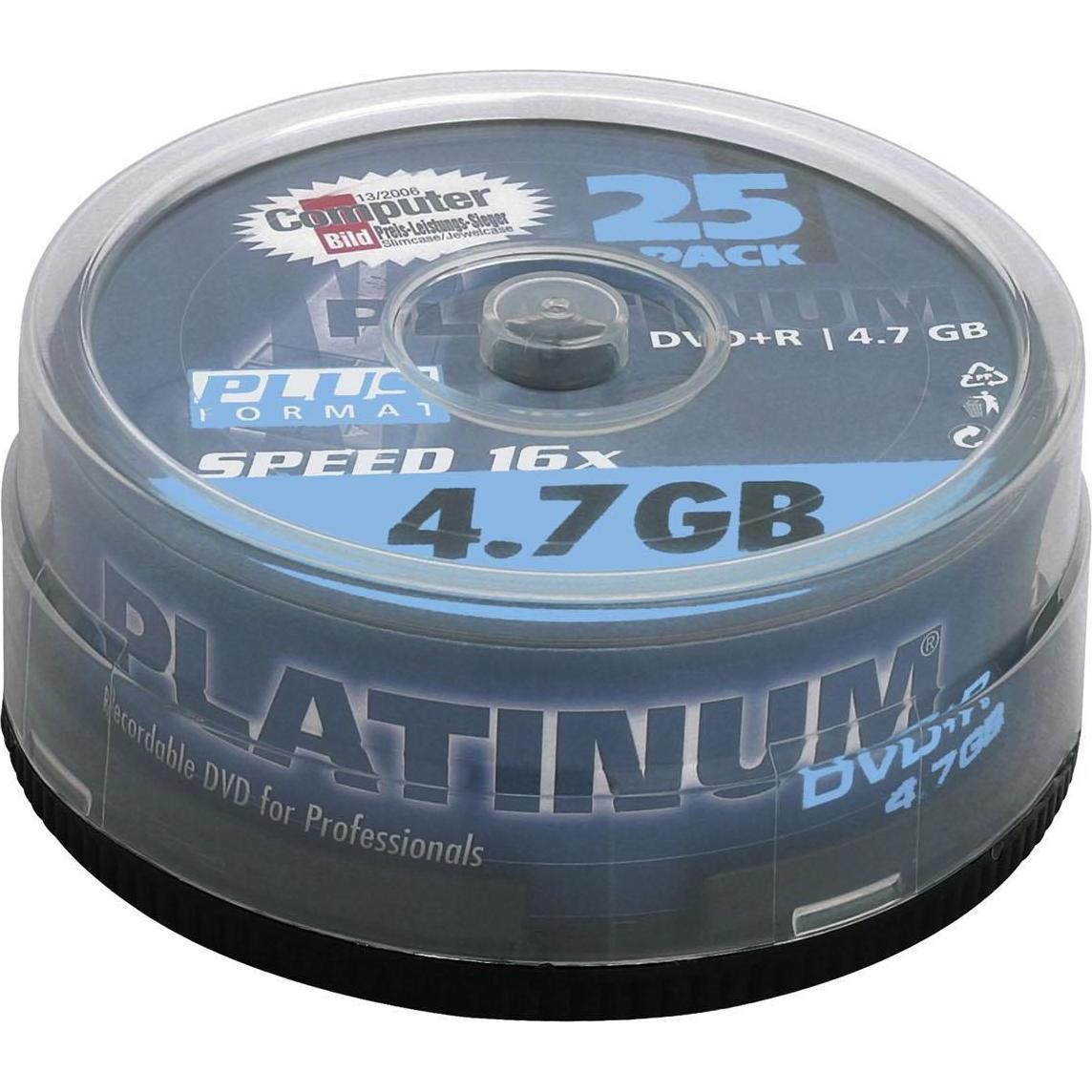 Platinum DVD+R 4,7GB PLAINKUM 16x Sp 25 (25 x), Optischer Datenträger