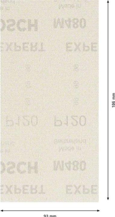 Image du produit Bosch Professional Zubehör Expert M480 Filet abrasif pour ponceuses vibrantes, 93 x186 mm, G 120, 50 pces. (120)