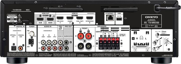 Immagine prodotto Onkyo TX-NR5100 (7.2 canali, AM, FM)