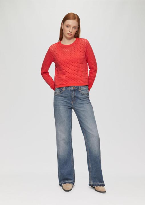 Produktbild S.Oliver T-Shirt Leichter Baumwollpullover mit Ajourmuster (XS)