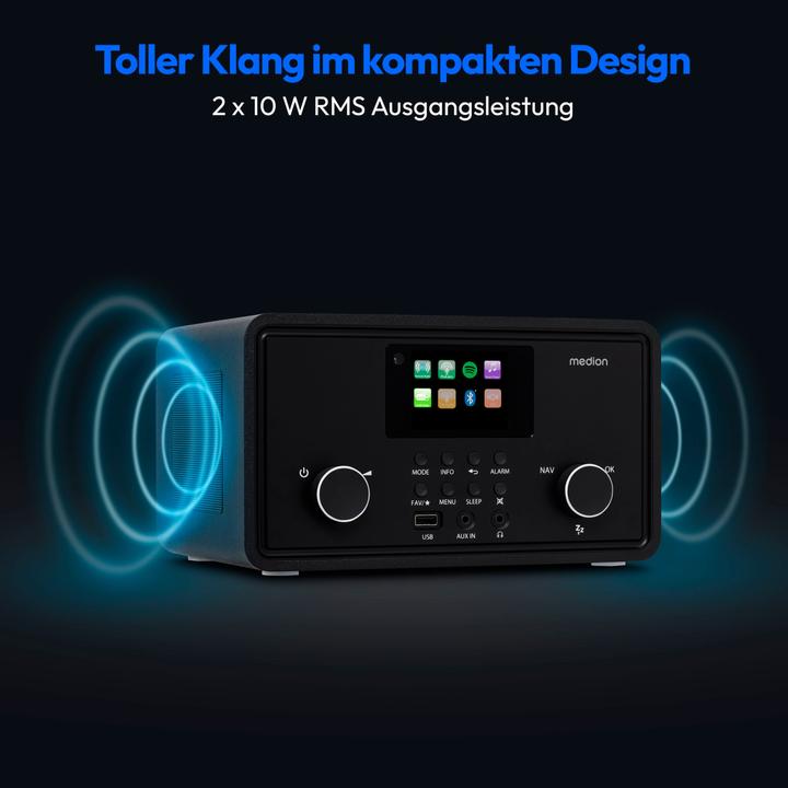 Produktbild Medion MD 88069 Internetradio schwarz (AM, DAB+, FM, Internetradio, Bluetooth, WLAN)