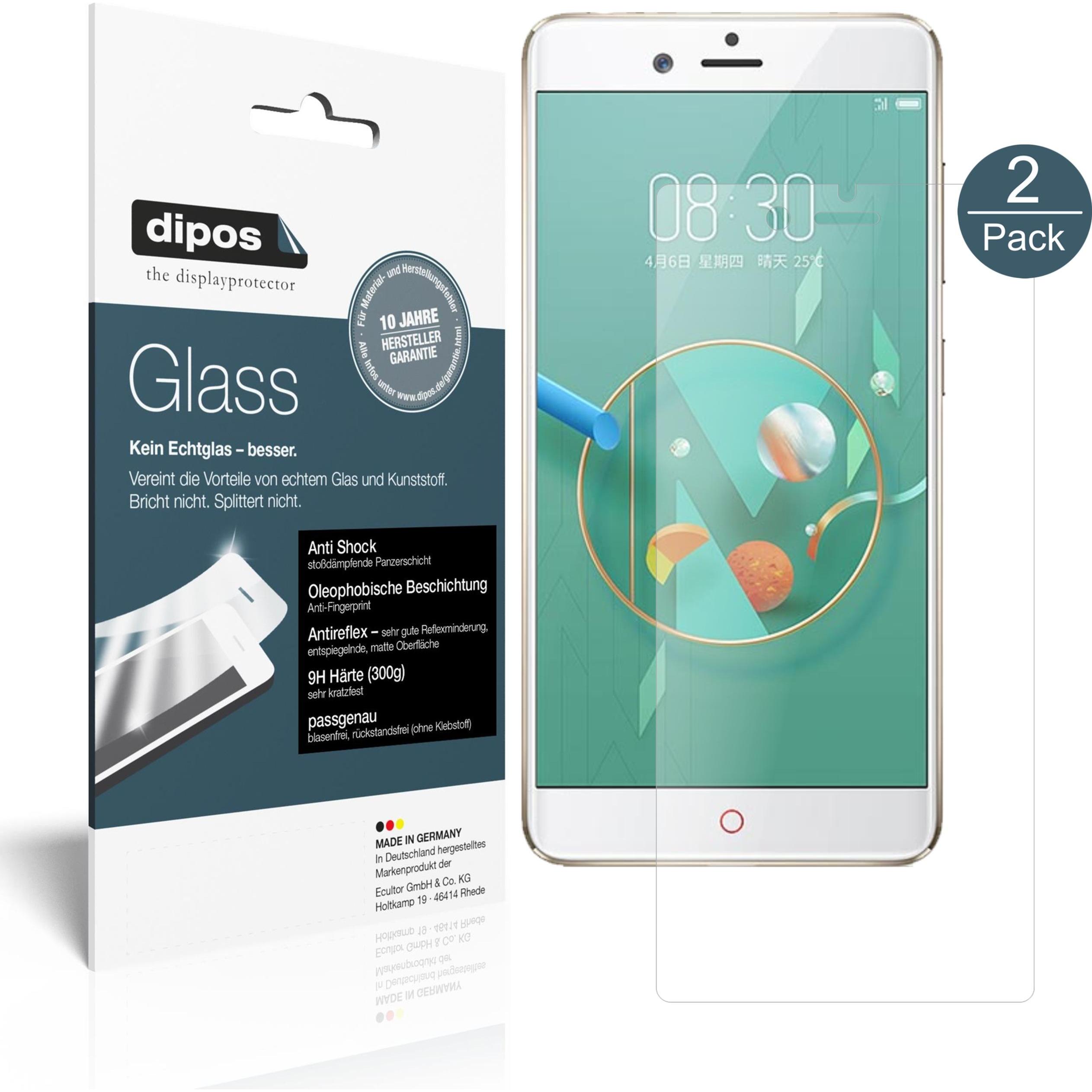 Dipos Displayschutz Anti-Shock (2 Stück, ZTE Nubia Z17 Mini S), Smartphone Schutzfolie, Transparent