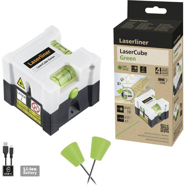 Produktbild Laserliner LaserCube green Linienlaser Reichweite (max.): 10 m