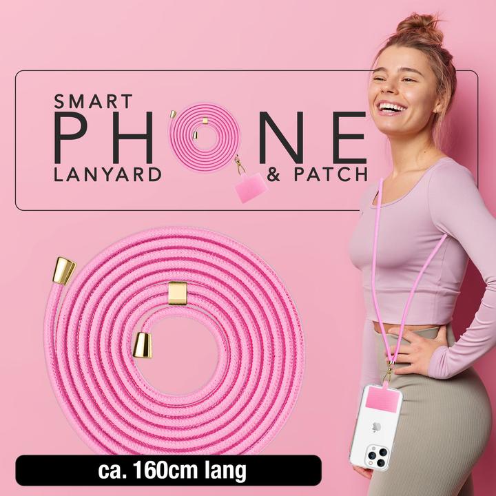 Actual product image Nalia Handyband + Pad für Hülle zum Umhängen, Karabinerhaken Anhänger aus Metall (gold)