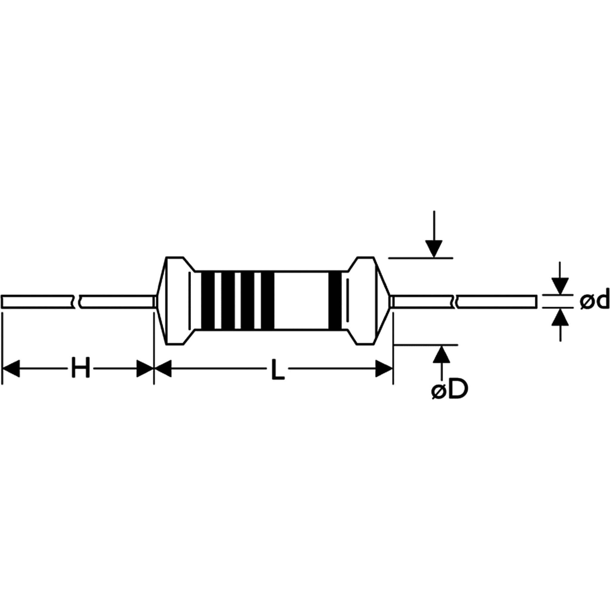 Thumbnail - Yageo Metallschicht-Widerstand, 0,6 W, 2,7 Ω, 1 %, Widerstand