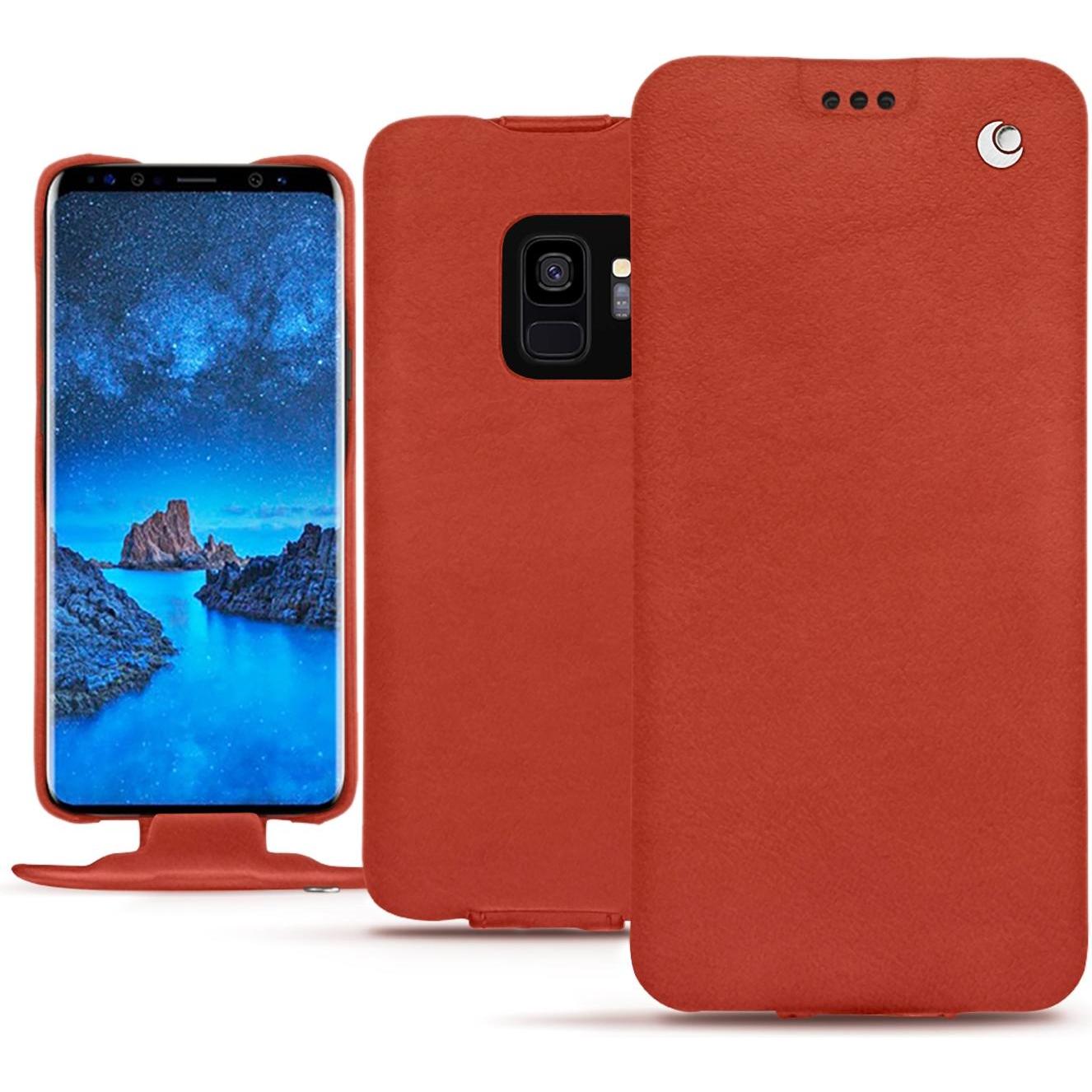 Thumbnail - Noreve Lederschutzhülle vertikal (Samsung Galaxy S9+), Smartphone Hülle, Orange