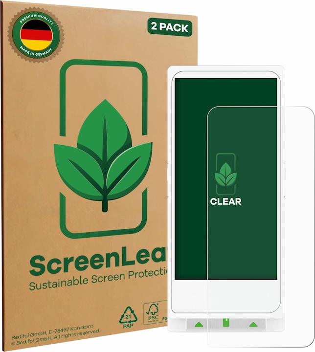 Actual product image ScreenLeaf Screen Protector sustainable Screen Protection, clear, anti-scratch (2 Piece, LG G Flex)