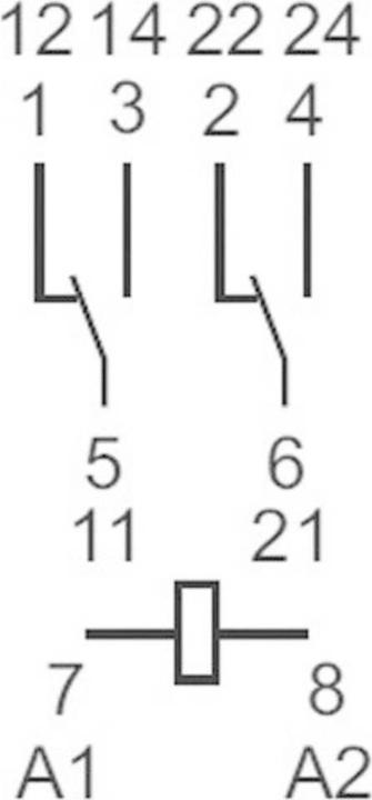 Actual product image Finder DPDT 12A mini plug-in relay, 12Vdc coil