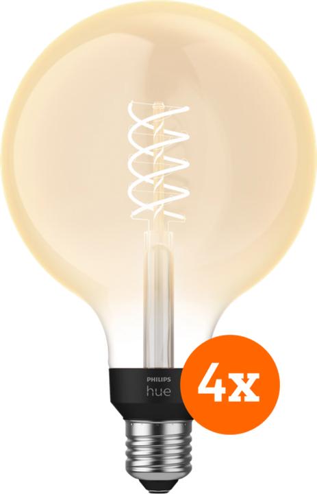 Actual product image Philips Hue Filamentlamp White Globe XL E27 - 2023 - 4-pack (E27, 4x)