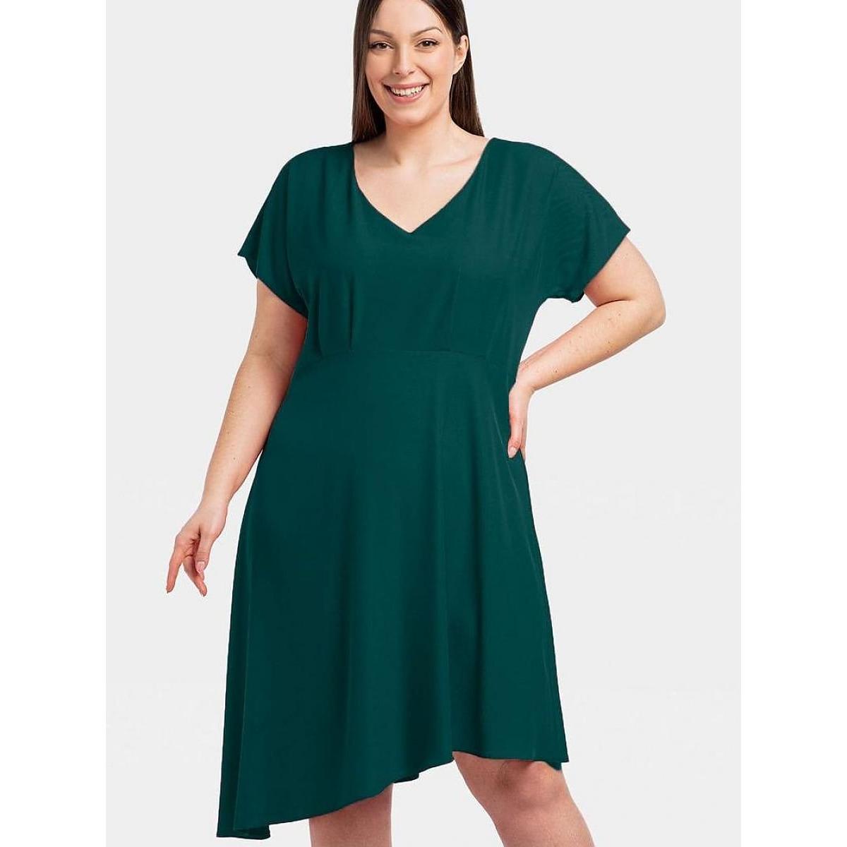 Karko, Damen, Kleider, Plus-Size Kleider, Grün, Blau, (54, 55, 56)