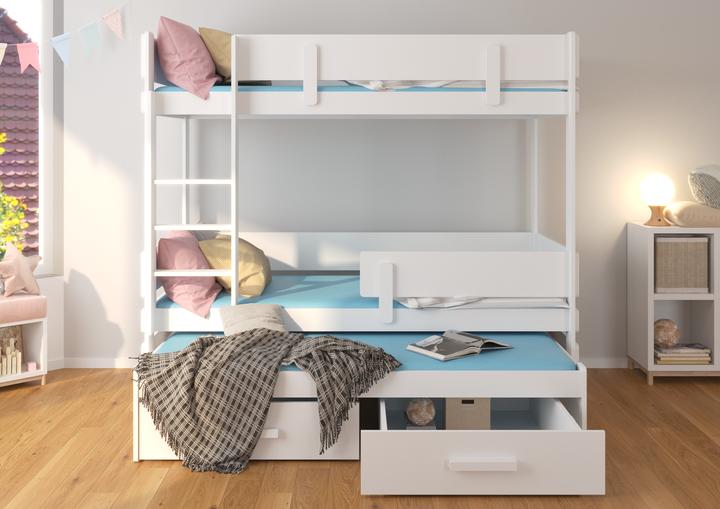 Actual product image ADRK Furniture Triple Bunk Bed with Mattresses ETAPO 180x80