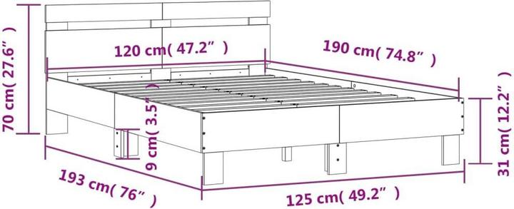 Image du produit vidaXL Bettgestell (120 x 190 cm)