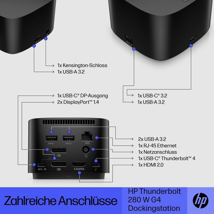 Actual product image HP Thunderbolt G4 Dock (Thunderbolt, 2 Ports)