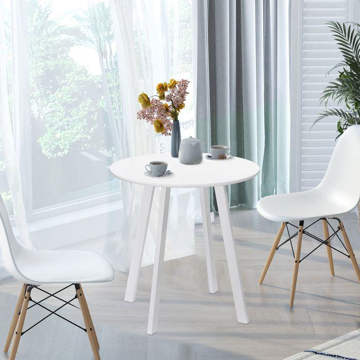 Actual product image Swisshandel24 Dining table Round kitchen table Side table Dining room table with bevelled legs for kitchen dining (72 x 75 cm)