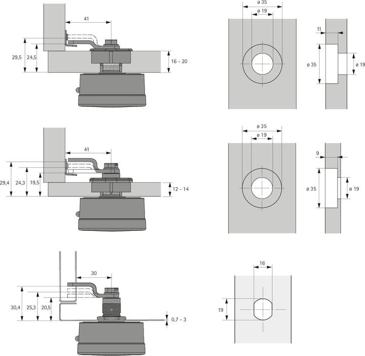 Actual product image Hettich Zahlenschloss 60 mit Fixcode schwarz