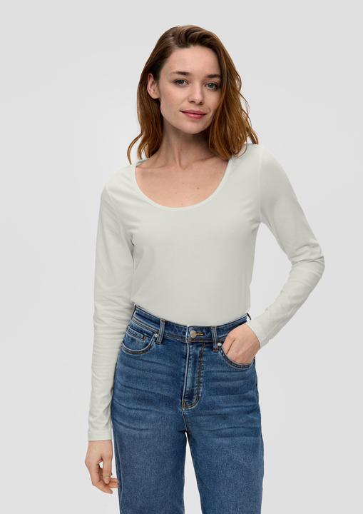 Actual product image S.Oliver T-Shirt Langarmshirt mit tiefem Rundhalsausschnitt (44)