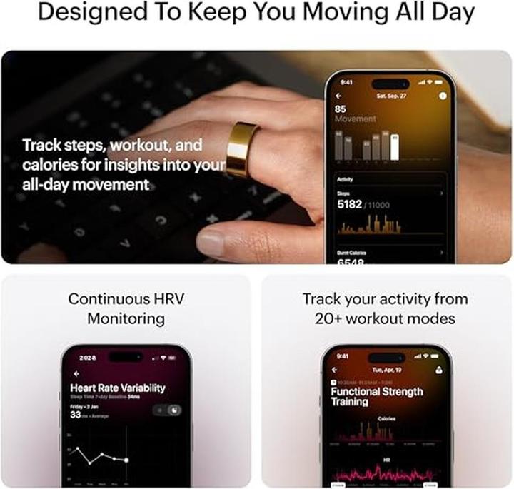 Actual product image Ultrahuman Ring Air (8, Bionic Gold)