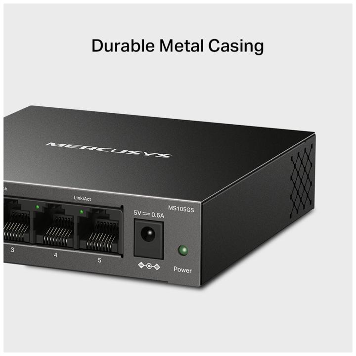 Produktbild Mercusys Switch Ms150gs Desktop 5 Port Gigabit (5 Ports)