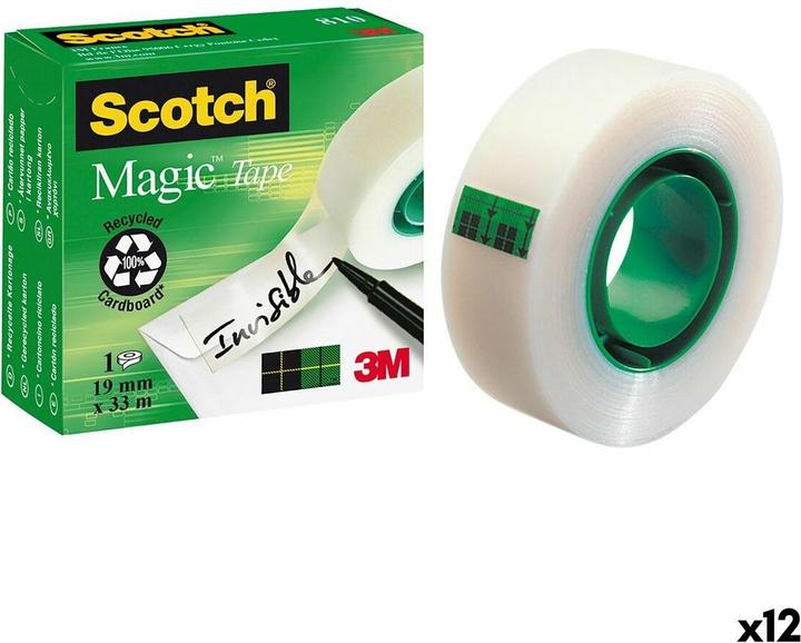 Produktbild Scotch Klebeband Magic Durchsichtig Weiss 19 mm x 33 m (12 Stück) (19 mm)