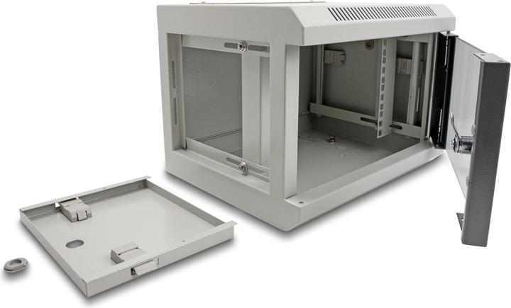 Produktbild Delock 10? Netzwerkschrank mit Glastür 4 HE grau (4 HE, 10 Zoll Rack)