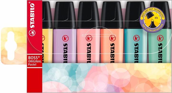 Productafbeelding STABILO Baas Origineel (Roze Pastel, Blauw Pastel, Oranje Pastel, Violet Pastel, Groen Pastel, Geel Pastel, 5 mm, 6 x)