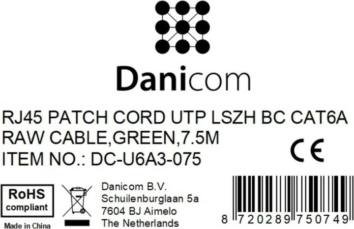 Produktbild Dsit CAT6a Netzwerkkabel 100% Kupfer (U/UTP, CAT6a, 7.50 m)