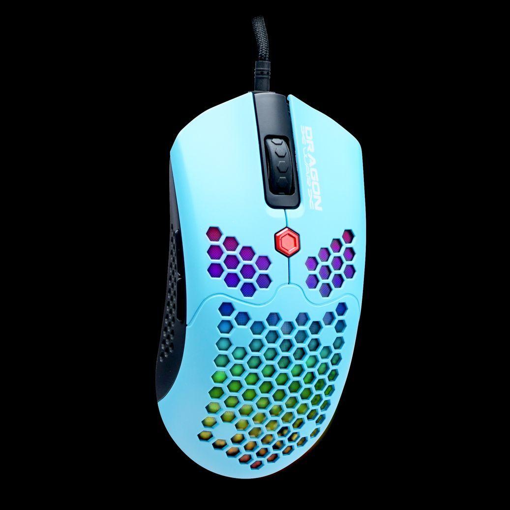 Dragon War Phoenix Honeycomb Gamer Mausblau (Cablato), Mouse, Blu