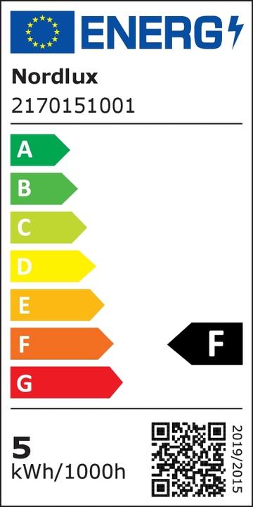 Energy Label Nordlux LED spot GU10 4.7W 2700K warm white 2170151001 (GU10, 4.70 W, 380 lm, 1 x, F)