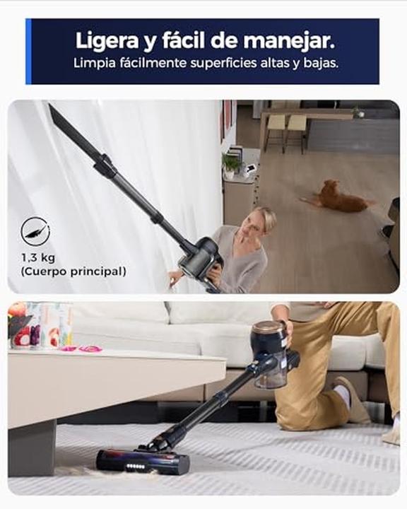 Image du produit Proscenic Aspirateur sans fil anti-peluche, 40 kPa, 50 min, batterie amovible pour sols durs et tapis