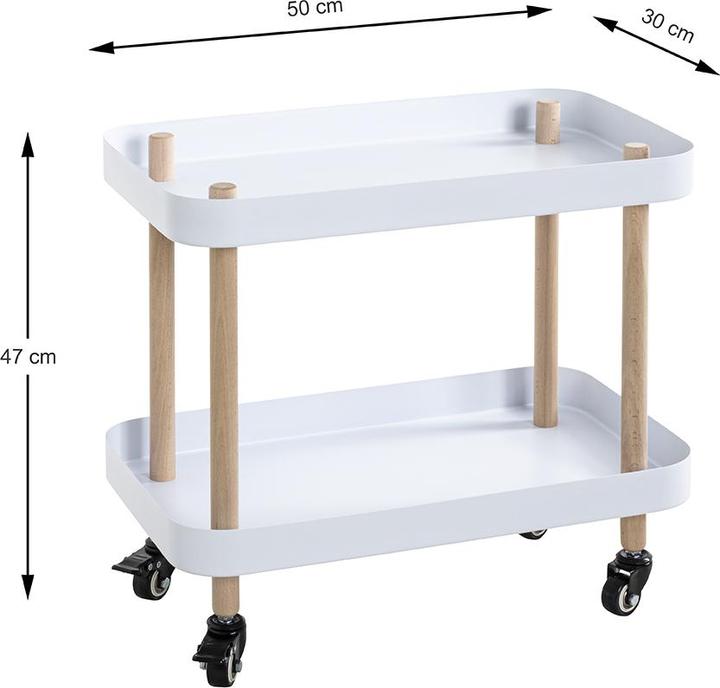 Image du produit HAKU Möbel Table d'appoint sur roulettes (30 x 50 x 47 cm)