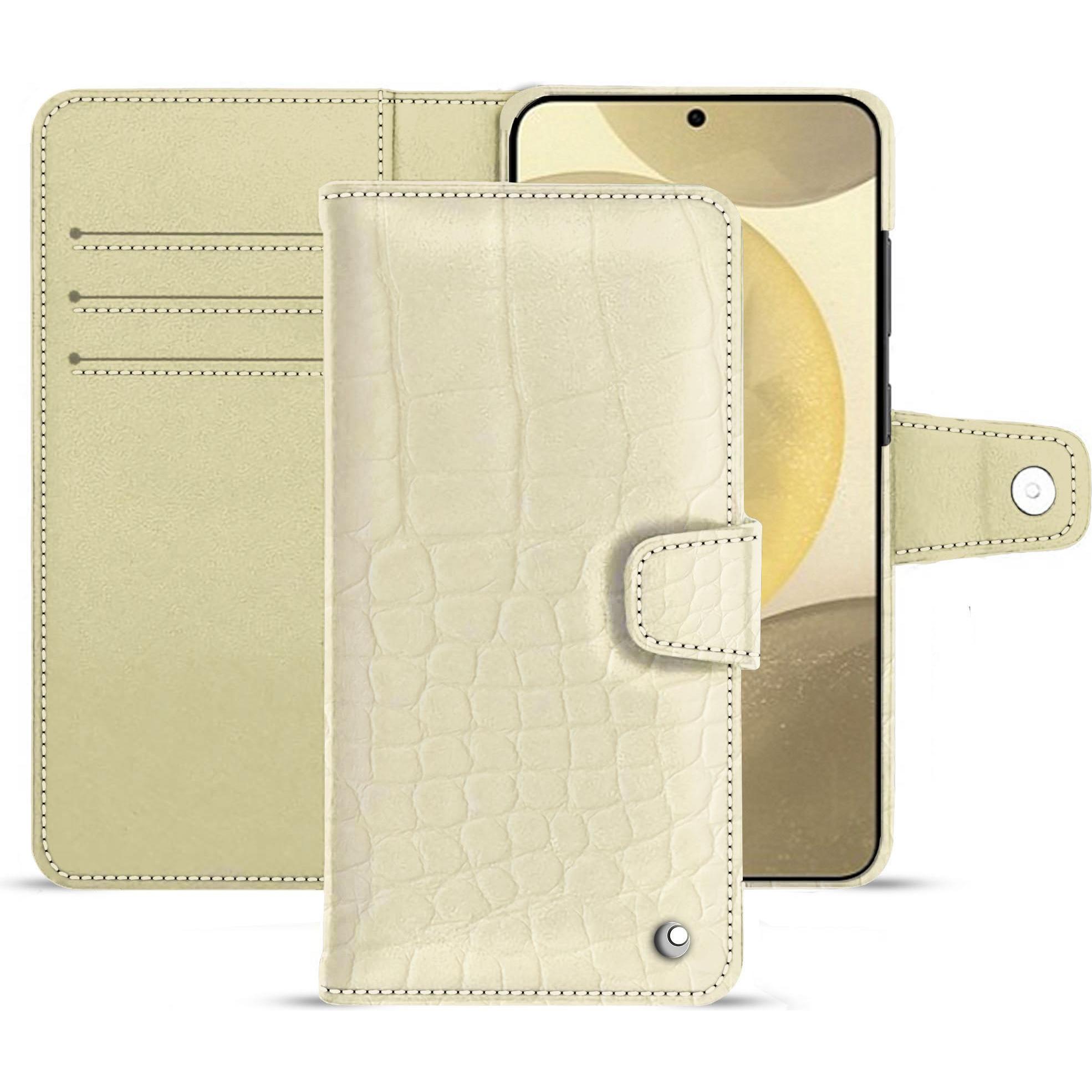 Noreve Lederschutzhülle (Samsung Galaxy S24+), Smartphone Hülle, Weiss