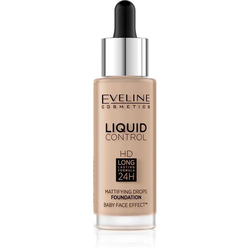 Eveline, Fondotinta, Liquid Control HD Mattifying Drops Foundation matujący podkład do twarzy 035 Natural Beige N (Beige naturale)