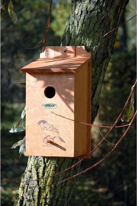 Actual product image Dobar Nest Box with Motif House Sparrow 17 x 18 x 35 cm