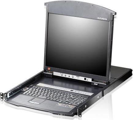 Produktbild Aten KL1516AiN KVM Over-IP Switch, 48cm TFT, VGA, PS/2-USB über Kat 5, 16 Ports, DE-Layout