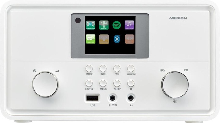 Produktbild Medion LIFE® P85027 STEREO INTERNETRADIO 7,1 cm (2,8") TFT-Display, 25.000+ Internetradiosender & zahlreic (DAB+, Internetradio, UKW, WLAN, Bluetooth)