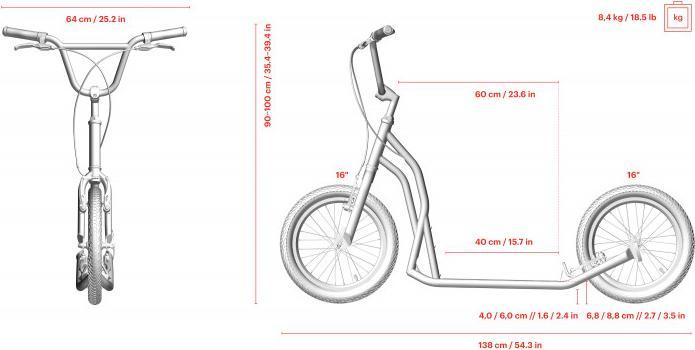 Actual product image Yedoo S1616 Tretroller (Silber)