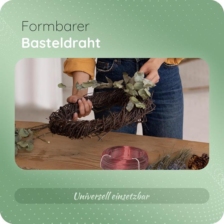 Image du produit Novaliv 60 Meter Aluminiumdraht 2mm Rot, Basteldraht ideal als Biegedraht zum basteln, Vielseitig fü (60 m)