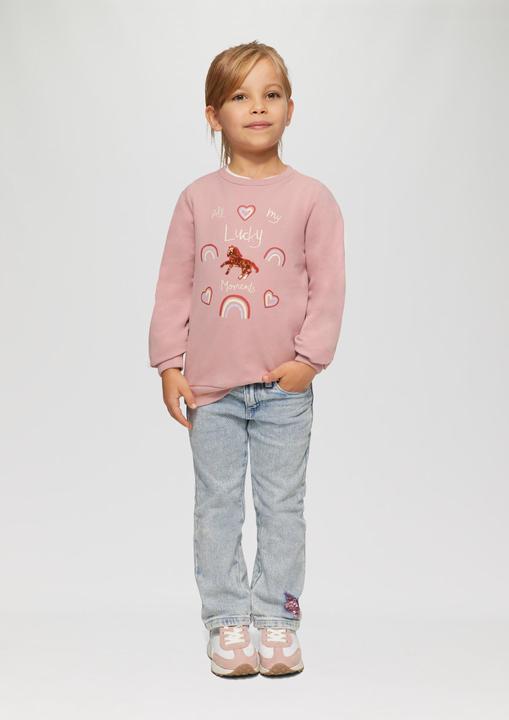 Produktbild s.Oliver Sweatshirt Weiches Sweatshirt mit Glitzer- und Pailletendetails (116, 122)