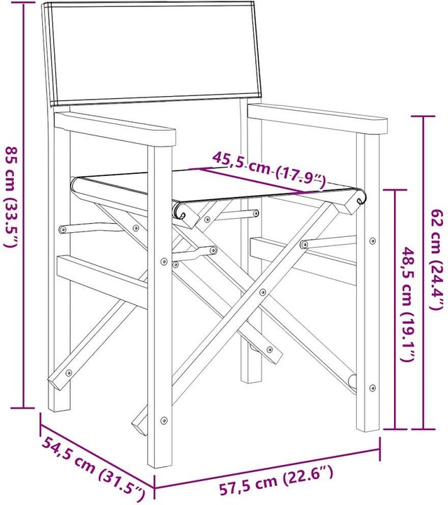 Produktbild VidaXL Regiestühle 2 Stk. Klappbar Teak
