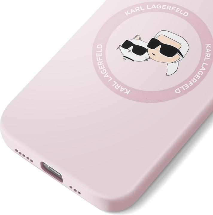 Produktbild Karl Lagerfeld Back panel cover - Liquid Silicone K&CH Heads MagSafe Case for iPhone SE4 Pink (Apple iPhone 16e)