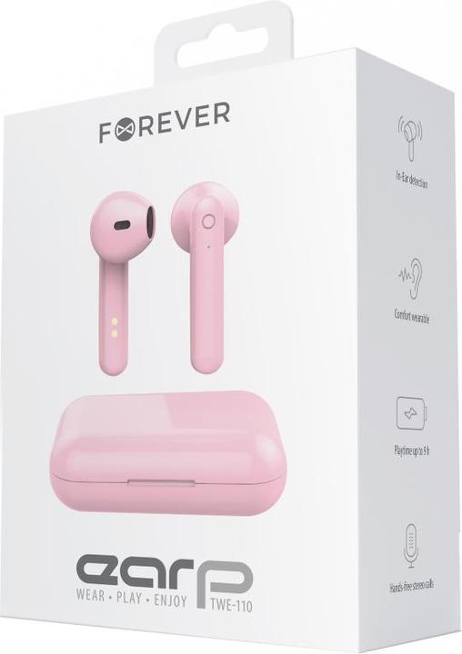 Immagine prodotto Forever Auricolari Bluetooth TWE-110 Earp rosa (3 h, Senza fili)