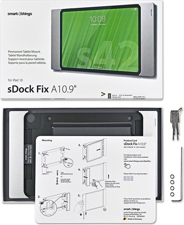 Actual product image smart things sDock Fix s52, silver - 11 inch wall mount/charging station for Galaxy Tab S7 and Tab S8
