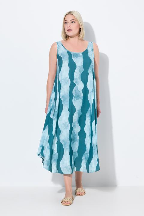 Produktbild Ulla Popken Kleid, Wellenmuster, A-Linie, Rundhals, ärmellos (54)