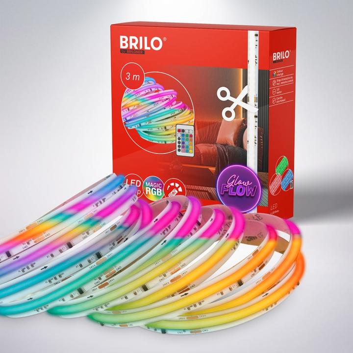 Actual product image Briloner COB-LED RGB IC stripe, 3m, 1,440xLED/m (RGB, 300 cm, Indoor)